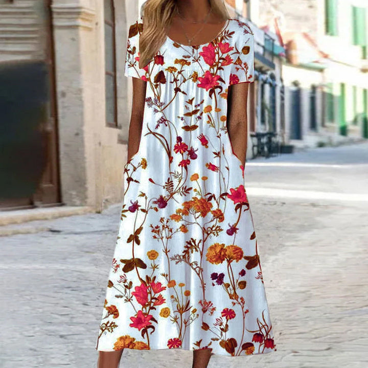 Levoire | Robe à fleurs avec protection du ventre Rot