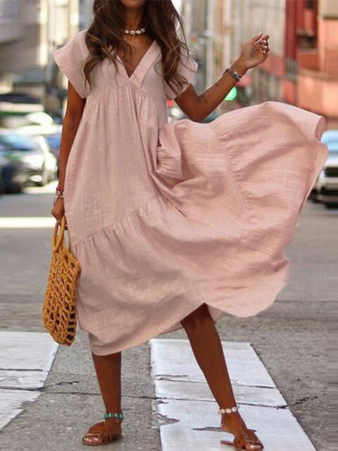Levoire | Robe D'Été Chic Dans Un Beau Style Rosa