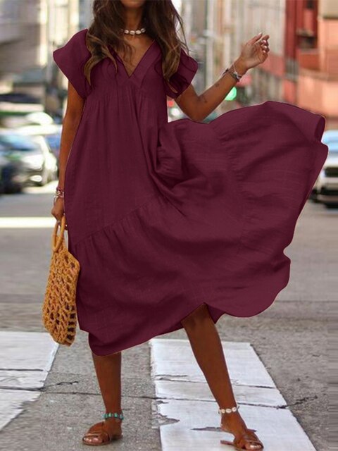 Levoire | Robe D'Été Chic Dans Un Beau Style Rot