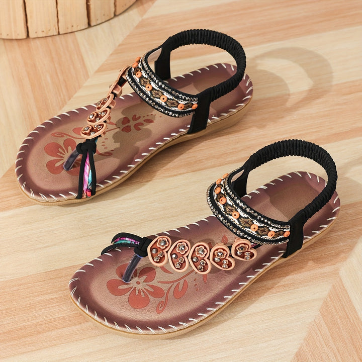 Levoire | Sandales Plates Élastiques Cheville Sandales Orthopédiques Sandales Pour Femmes Noir