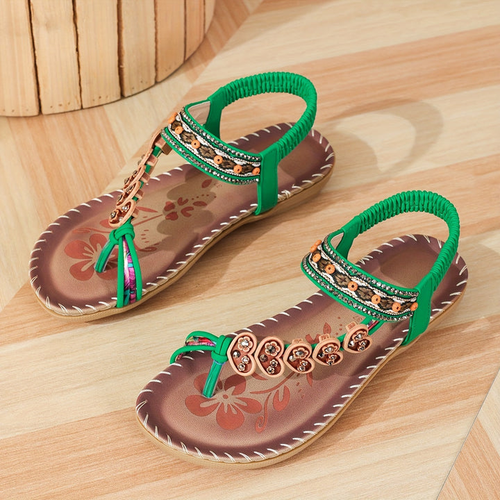 Levoire | Sandales Plates Élastiques Cheville Sandales Orthopédiques Sandales Pour Femmes Vert