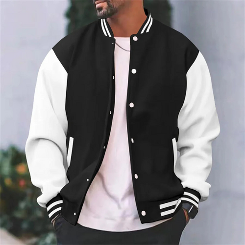 Levoire | Rippbündchen Fermeture À Boutons Veste De Baseball Veste Pour Hommes