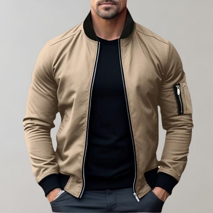 Levoire | Veste Bomber À Fermeture Éclair Pour Hommes Khaki
