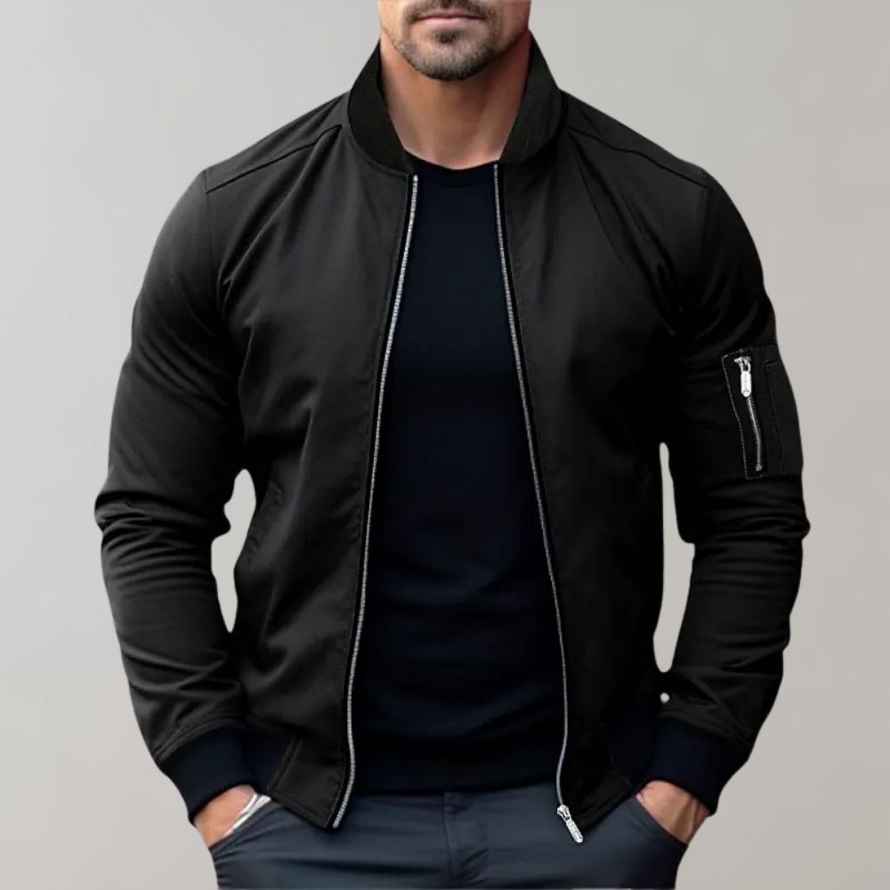Levoire | Veste Bomber À Fermeture Éclair Pour Hommes Noir