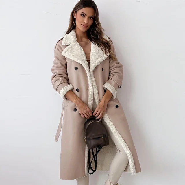 Levoire | Manteau à col rabattu à manches longues Beige