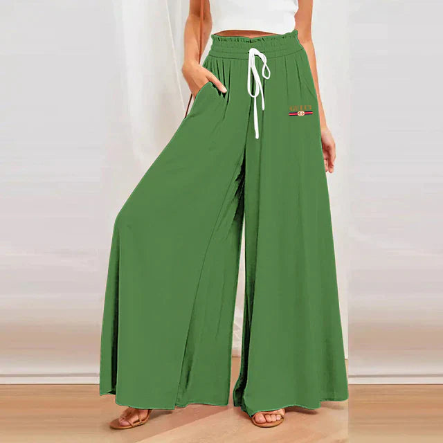 Levoire | Femmes Pantalon Large Taille Large Vert