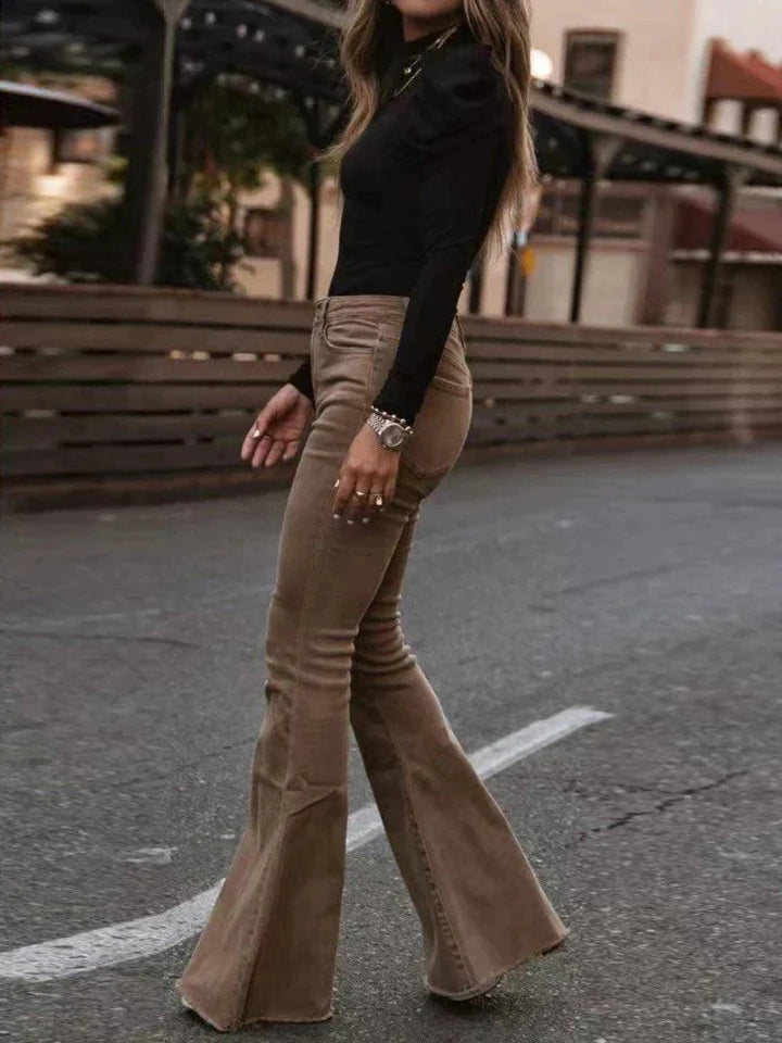 Levoire | Pantalon En Velours Côtelé Évasé Tendance Confortable Pour Toutes Les Occasions