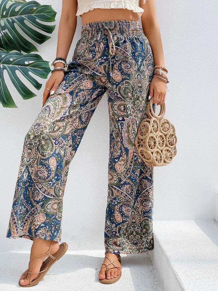Levoire | Pantalon Palazzo Pour Femmes Taille Haute À Jambes Larges Boho