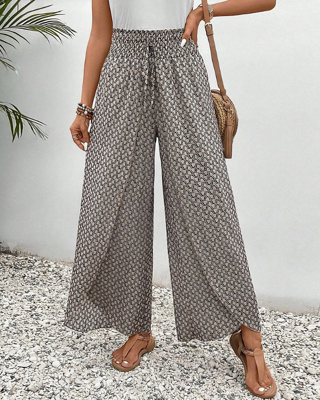Levoire | Pantalon D'Été Taille Haute Avec Taille Froncée Pour Femmes