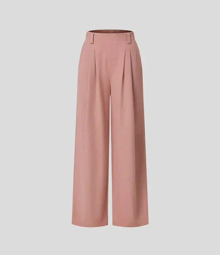 Levoire | Pantalon Femme Avec Jambe Large, Taille Élastique Et Taille Haute