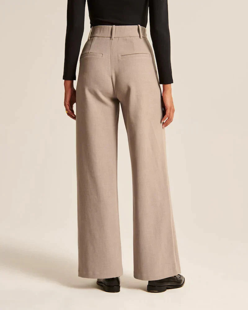 Levoire | Pantalon Plissé Taille Haute À Jambe Large Pour Femmes