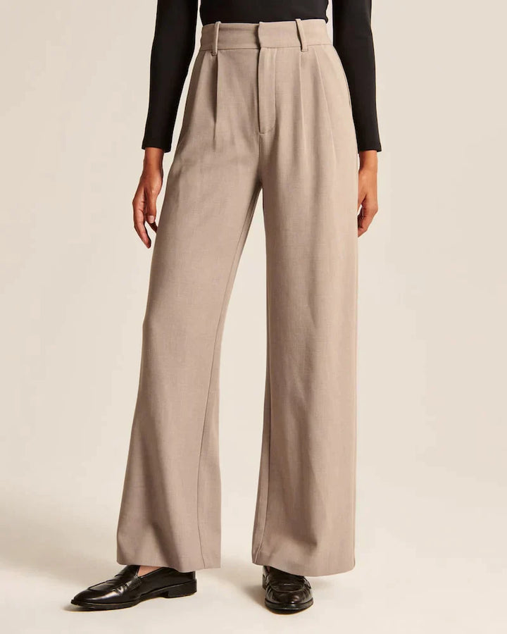 Levoire | Pantalon Plissé Taille Haute À Jambe Large Pour Femmes