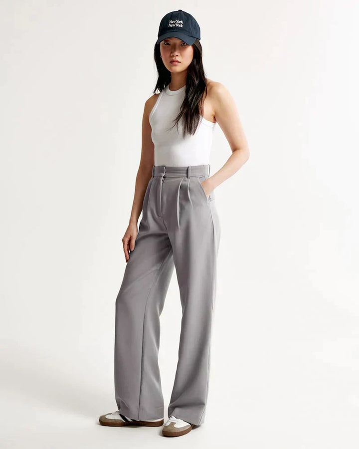 Levoire | Pantalon Plissé Taille Haute À Jambe Large Pour Femmes
