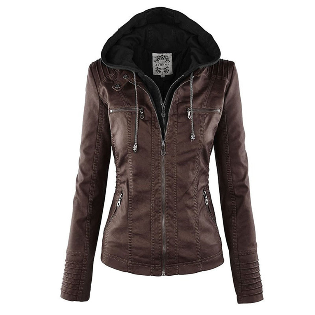 Levoire | Veste En Simili Cuir Avec Capuche Braun