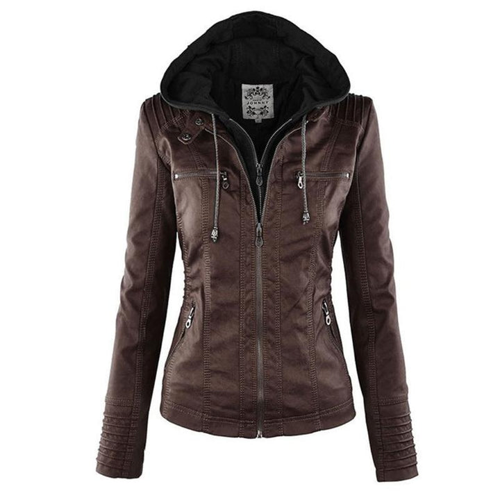 Levoire | Veste en cuir au design intemporel Chocolat nocturne