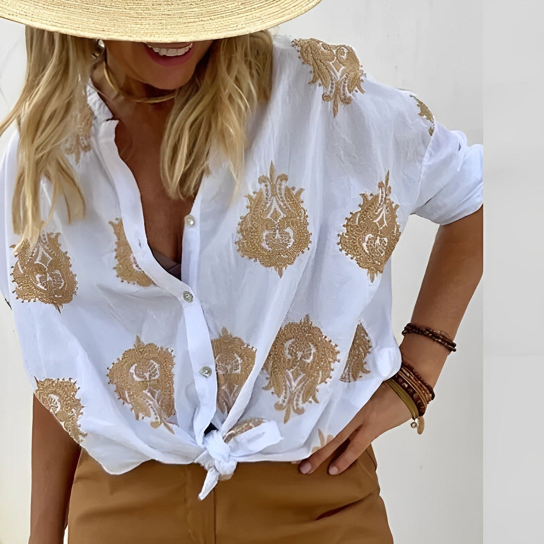 Levoire | Blouse Grande Taille Manches Longues Blouse Boho Tops D'Été Pour Femmes Blanc