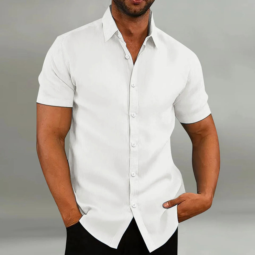 Levoire | Chemise À Manches Courtes Col Vêtements Pour Hommes Blanc