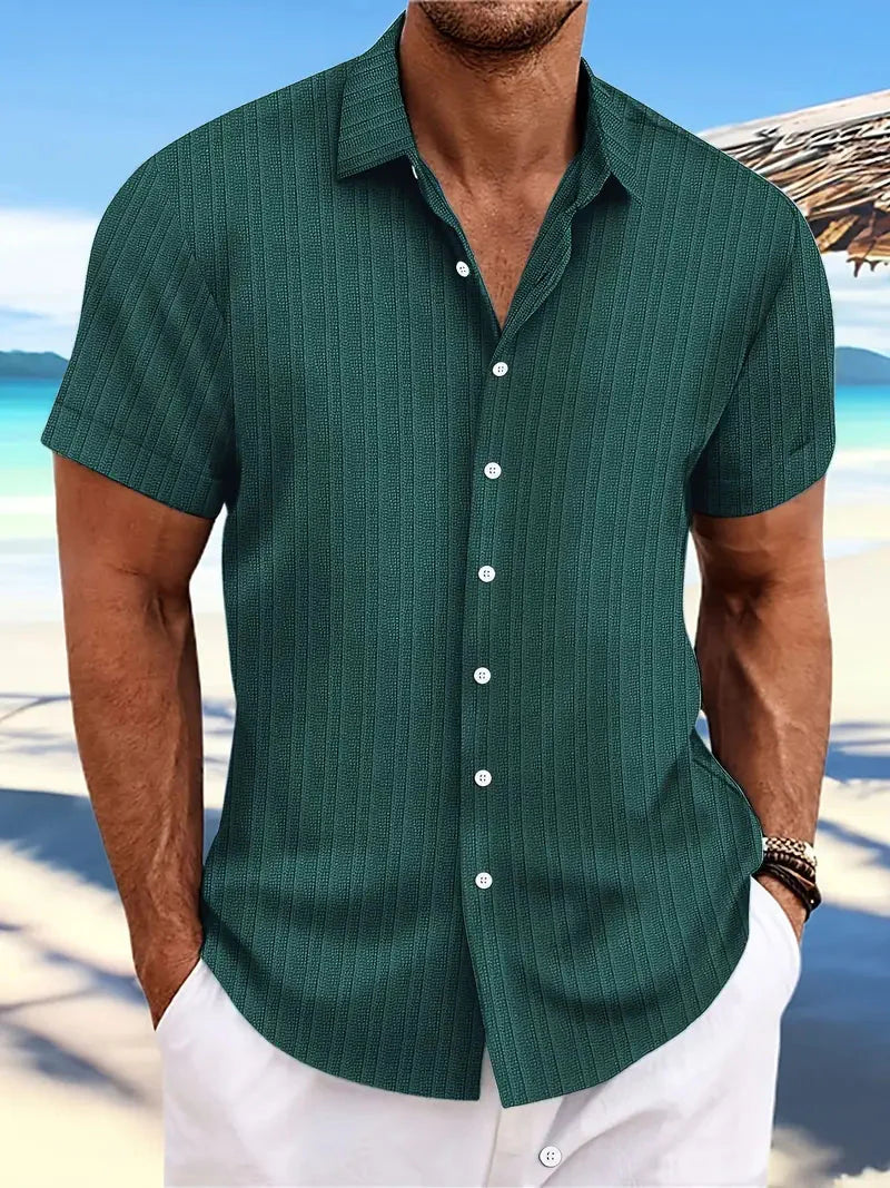 Levoire | Chemise À Manches Courtes Légère Chemise D'Été Vêtements Pour Hommes Vert
