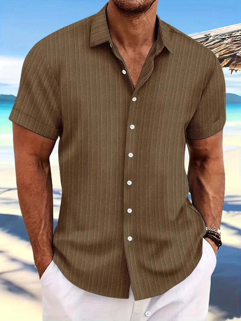 Levoire | Chemise À Manches Courtes Légère Chemise D'Été Vêtements Pour Hommes Braun