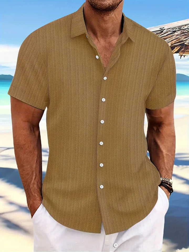 Levoire | Chemise À Manches Courtes Légère Chemise D'Été Vêtements Pour Hommes Khaki