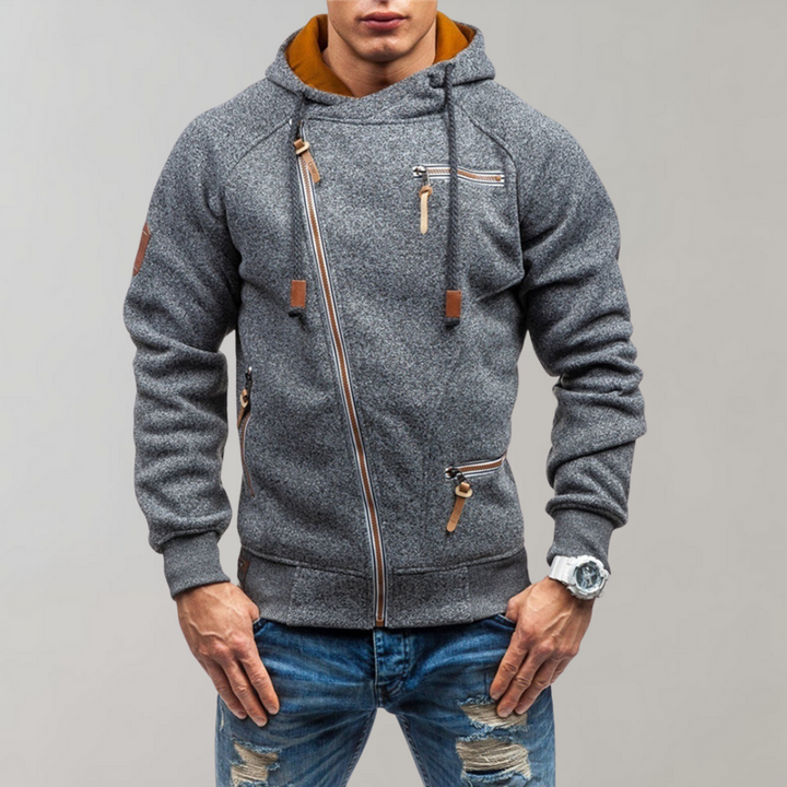 Levoire | Slim Long Hoodie with Zip gris foncé