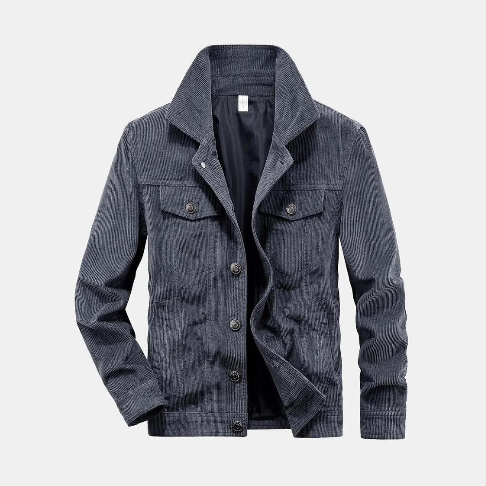 Levoire | Veste En Velours Côtelé À Manches Longues Avec Poches Et Bouton 3XL