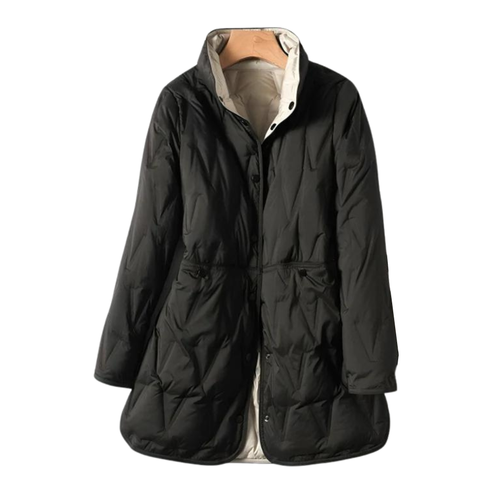Levoire | Veste en duvet à manches longues avec poches et bouton Noir