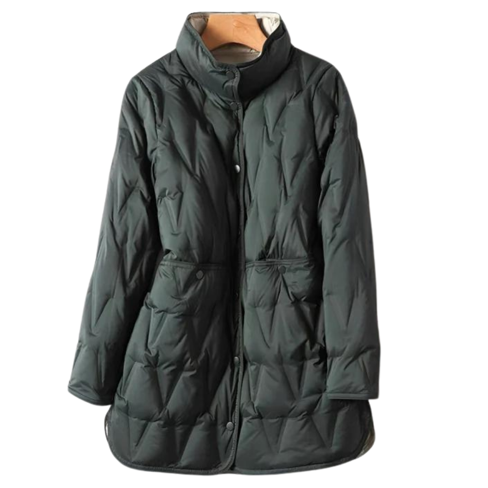 Levoire | Veste En Duvet À Manches Longues Avec Poches Et Boutonnières Vert foncé