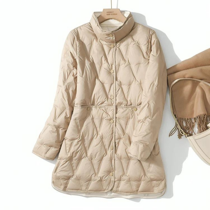 Levoire | Veste en duvet à manches longues avec poches et bouton Beige