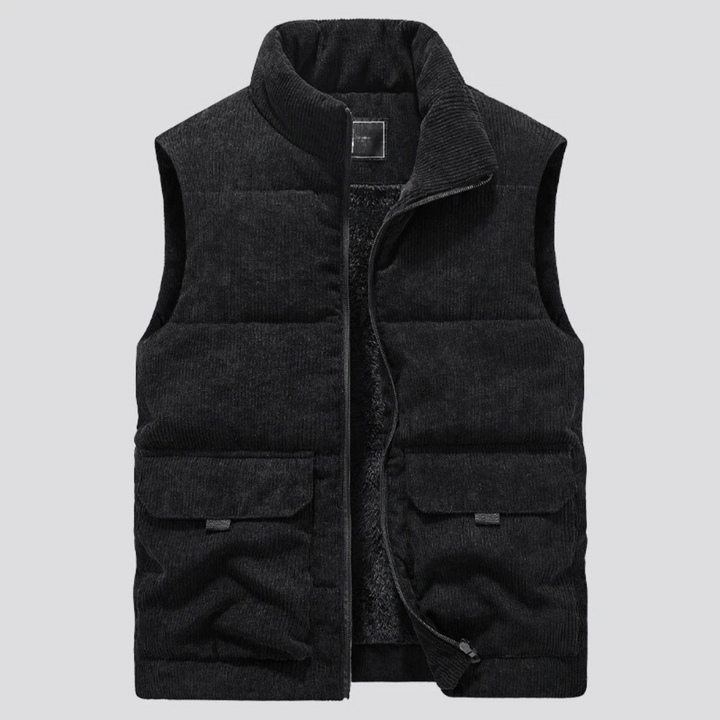Levoire | Veste sans manches chaude avec poches Noir