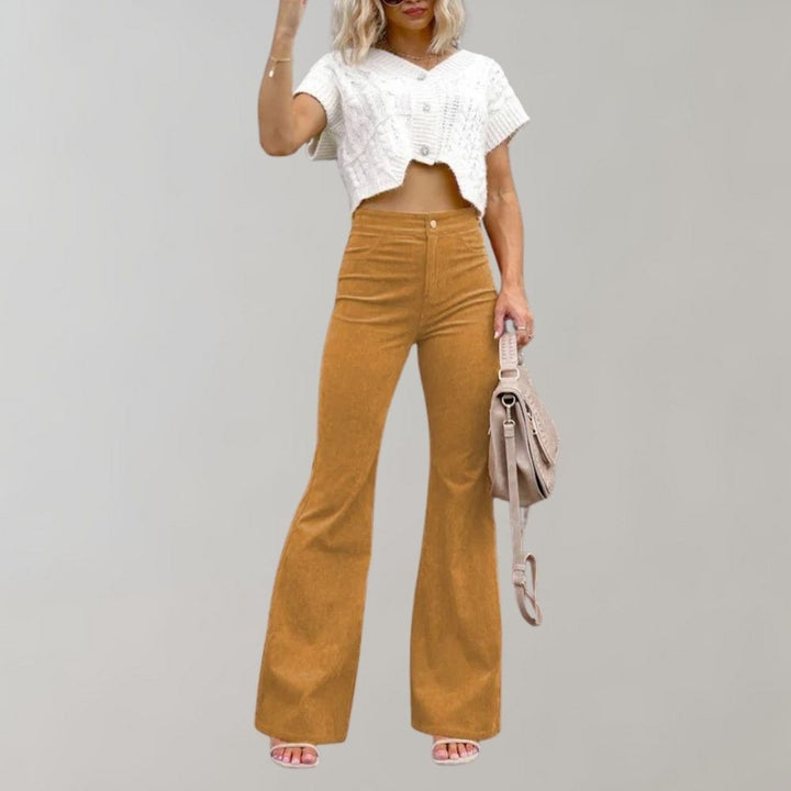 Levoire | Pantalon En Velours Côtelé Évasé À La Mode Doré