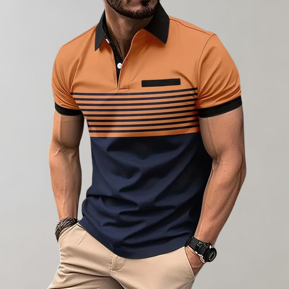 Levoire | Polo Rayé Décontracté Pour Homme Caramel