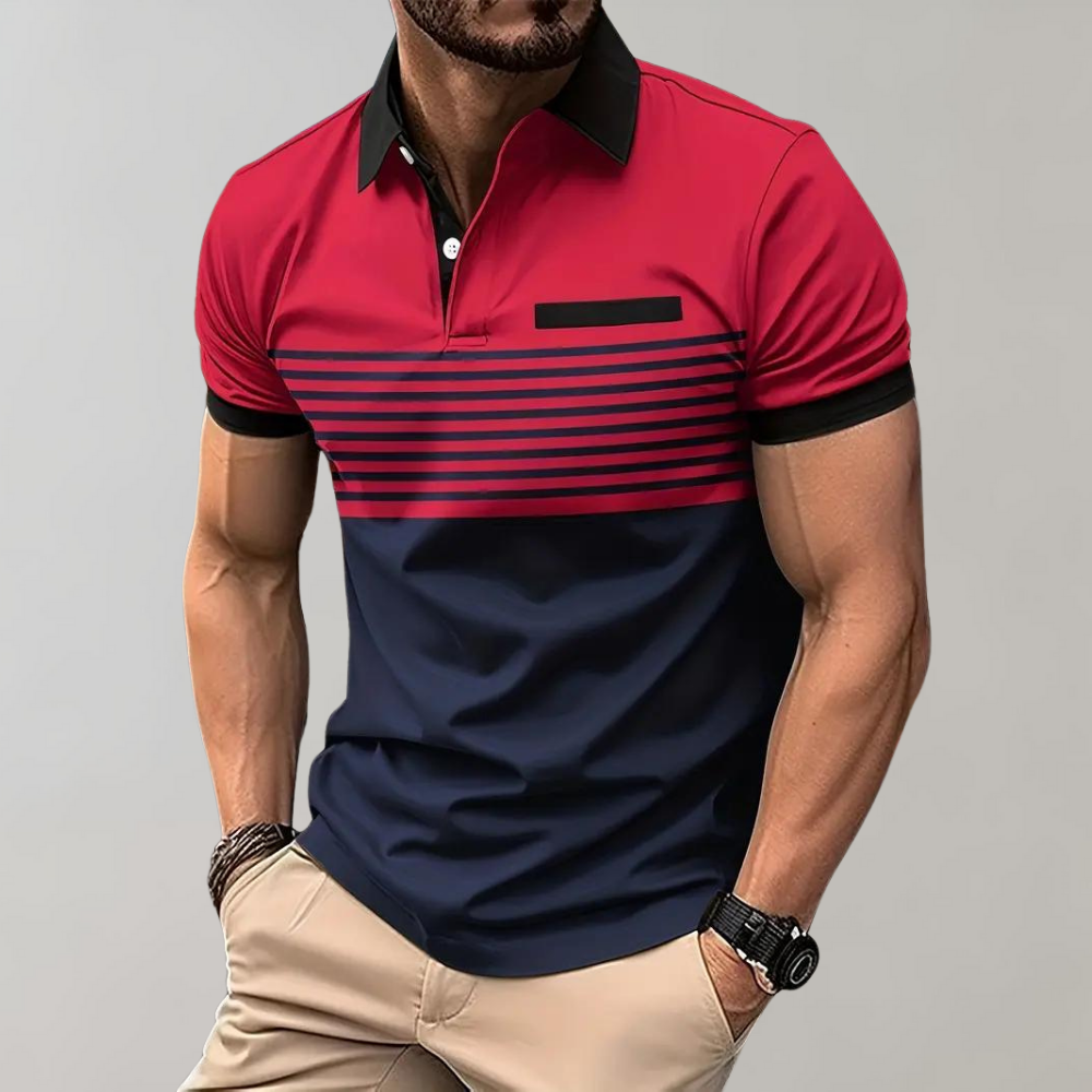 Levoire | Polo Rayé Décontracté Pour Homme Rot