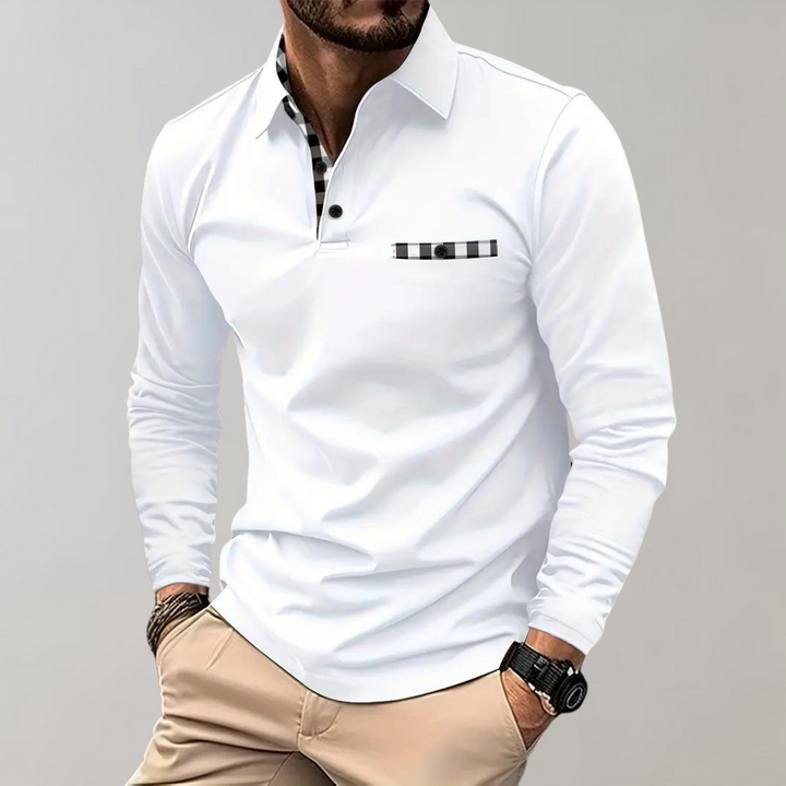 Levoire | Polo À Manches Longues Pour Hommes Blanc