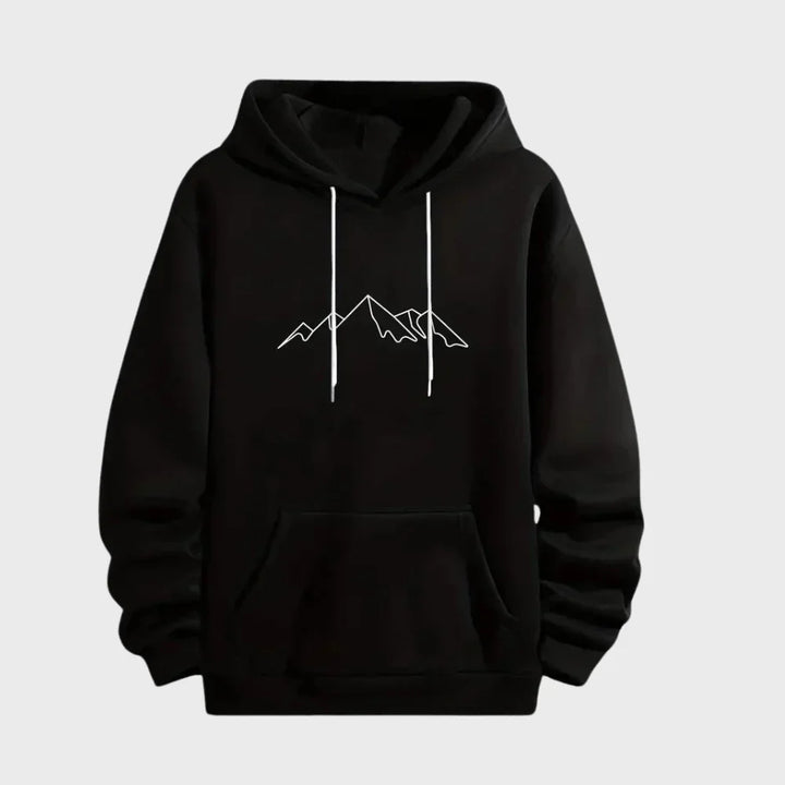 Levoire | Hoodie Avec Impression De Montagne Noir