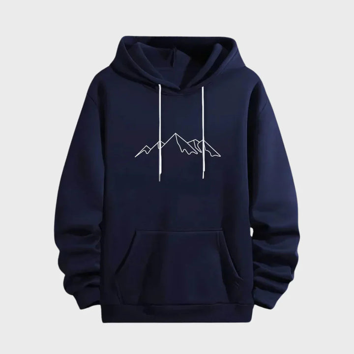 Levoire | Hoodie Avec Impression De Montagne Bleu marine