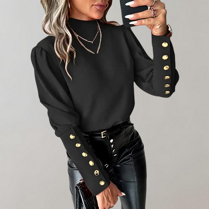 Levoire | T-Shirt À Encolure Ronde Et Manches Boutonnées Noir