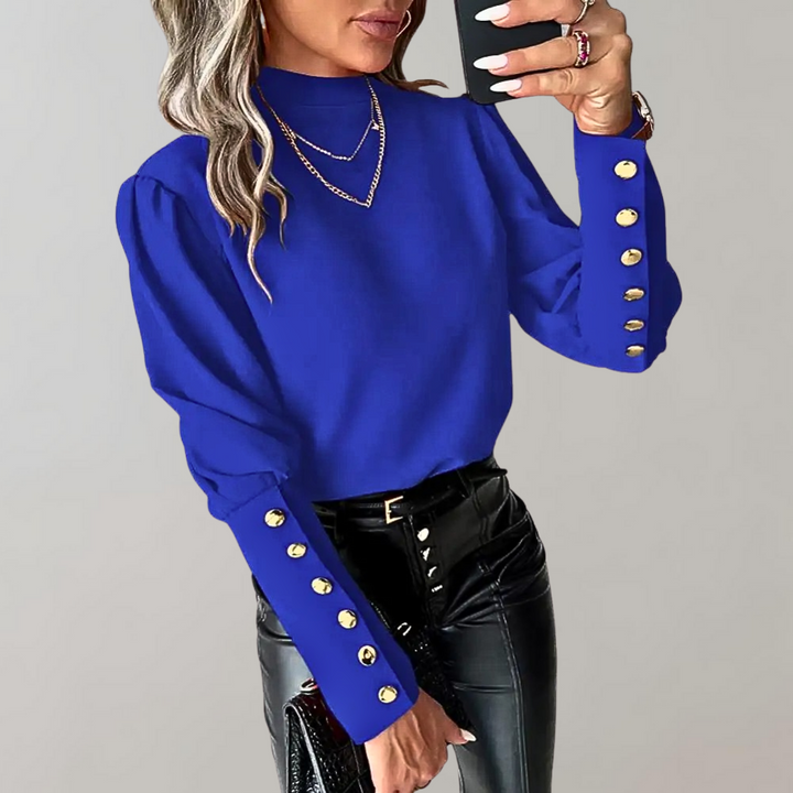 Levoire | T-Shirt À Encolure Ronde Et Manches Boutonnées Bleu