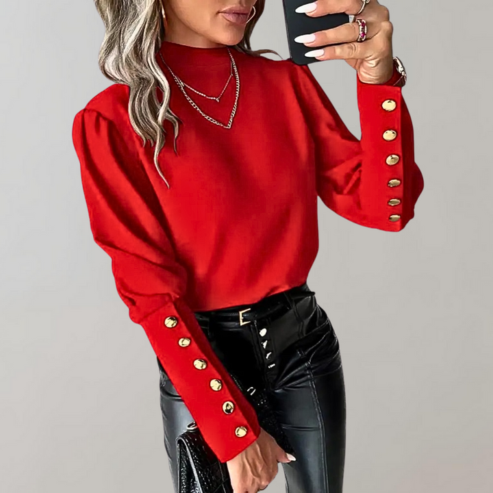 Levoire | Chemise À Manches Lanternes Et Encolure Ronde Rot