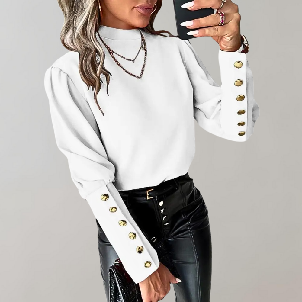 Levoire | Chemise À Manches Lanternes Et Encolure Ronde Blanc