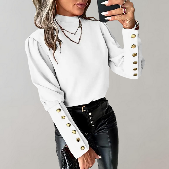 Levoire | Chemise À Manches Lanternes Et Encolure Ronde Blanc