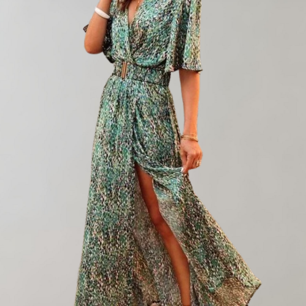 Levoire | Maxi Robe Portefeuille Pour L'Été Vert