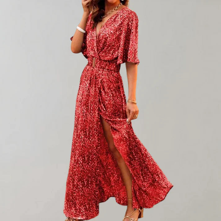 Levoire | Robe D'Été Enroulée Bordeaux