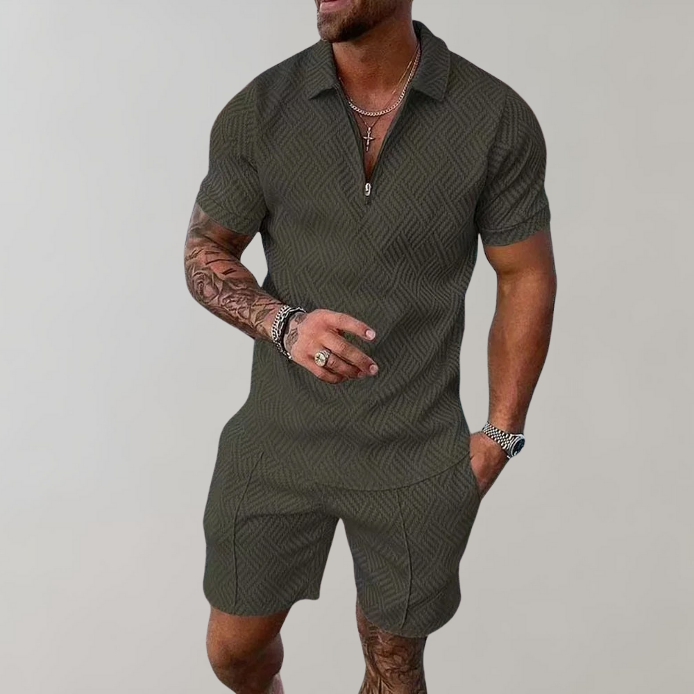 Levoire | Ensemble Polo Et Shorts D'Été Pour Hommes vert
