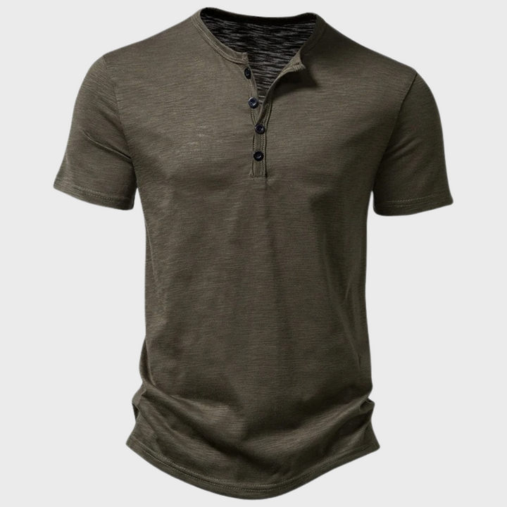 Levoire | T-Shirt Décontracté À Col En V Pour Hommes Vert olive