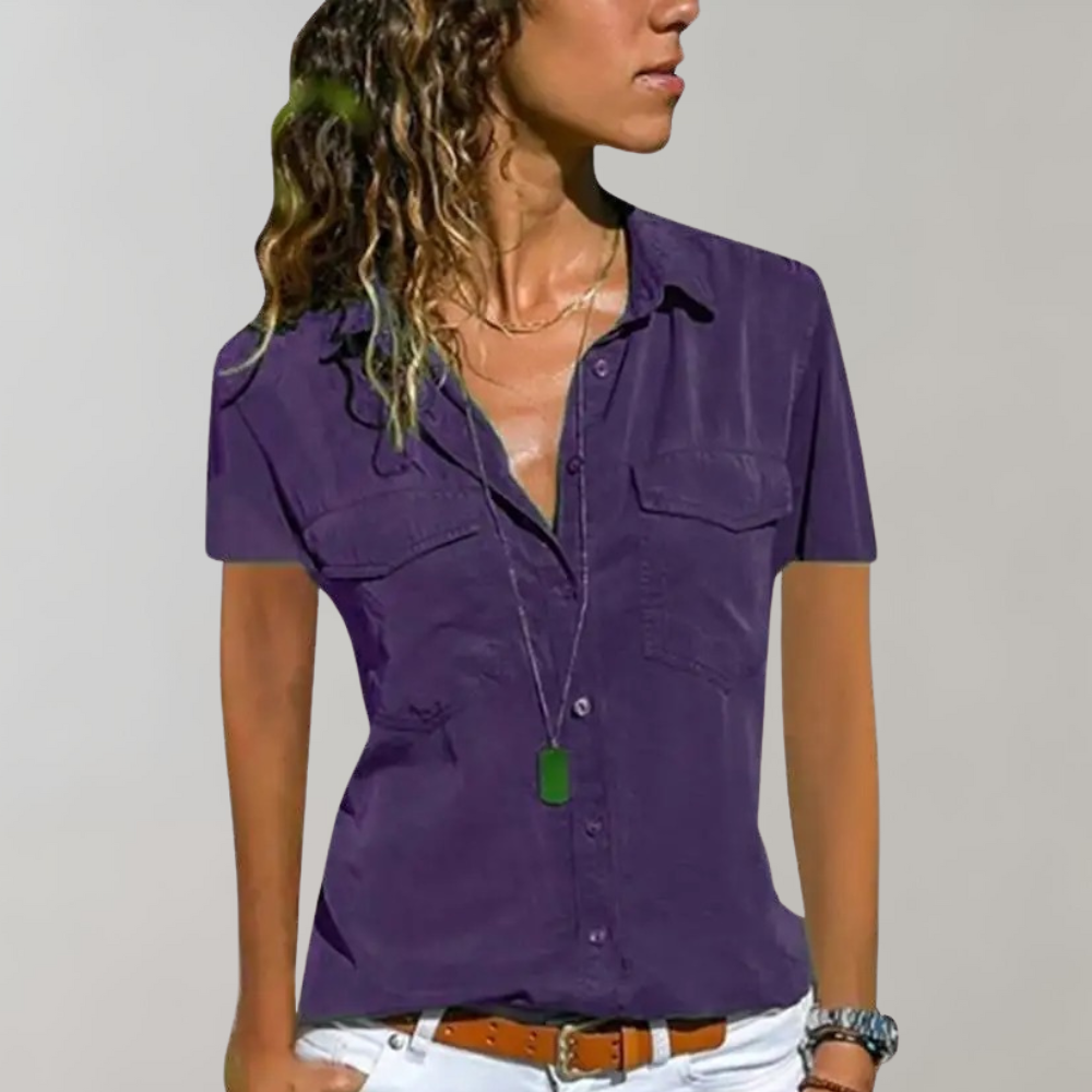 Levoire | Chemisier Femme À Manches Courtes Lilas