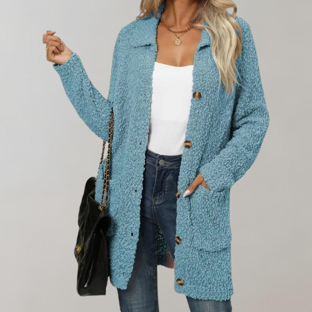Levoire | Gilet À La Mode Avec Poches Pour Femmes Bleu