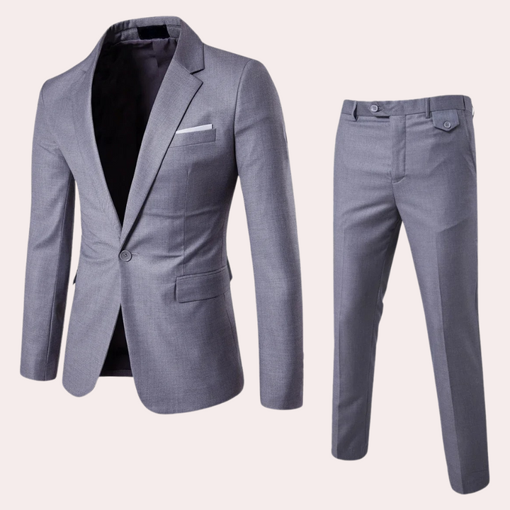 Levoire | Ensemble élégant de blazer et pantalon Gris