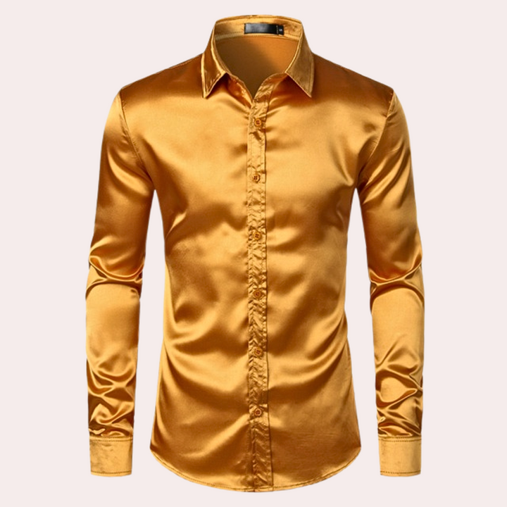 Levoire | Chemise À Manches Longues Élégante Pour Homme Or