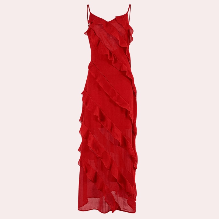 Levoire | Robe Longue À Volants Robe De Soirée Pour Femmes Rot
